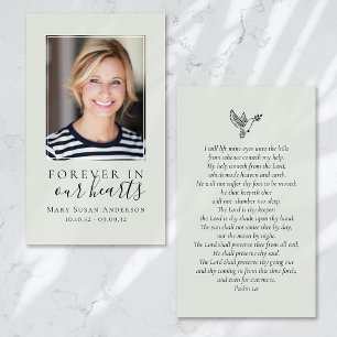 Forever in Our Hearts Photo Funeral Prayer Card