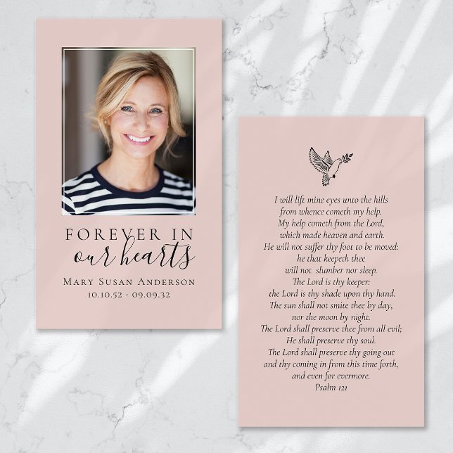 Forever in Our Hearts Photo Funeral Prayer Card (Creator Uploaded)