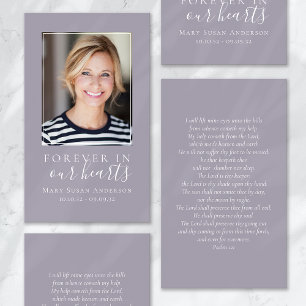 Forever in Our Hearts Photo Funeral Prayer Card