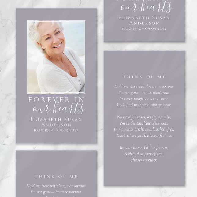 Forever in Our Hearts Photo Funeral Prayer Card (Creator Uploaded)