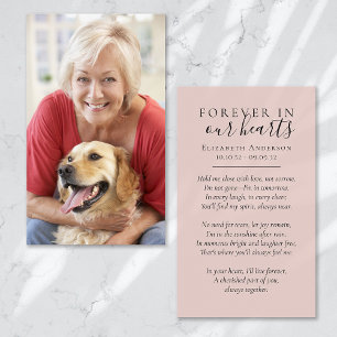 Forever in Our Hearts Photo Funeral Prayer Card