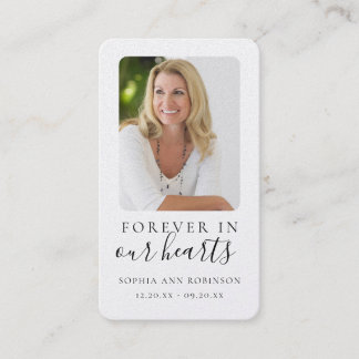 Forever in Our Hearts Photo Funeral Prayer Card