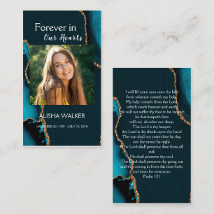  Forever in Our Hearts Photo Funeral Prayer Card