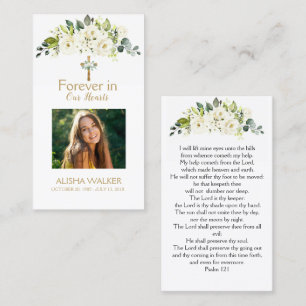  Forever in Our Hearts Photo Funeral Prayer Card