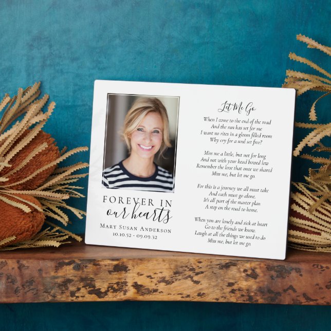 Forever in Our Hearts Photo Funeral Prayer Plaque (Side)