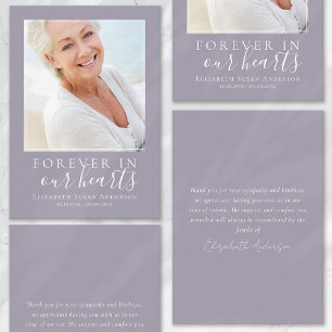 Forever in Our Hearts Photo Funeral Thank You Card