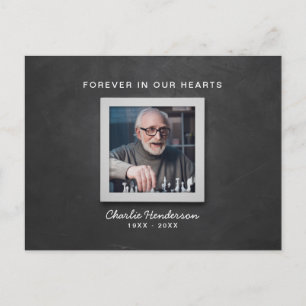 Forever In Our Hearts Photo Funeral Thank You Postcard