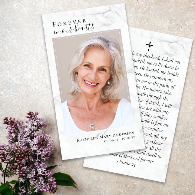 Forever in Our Hearts Photo Marble Prayer Card (Creator Uploaded)