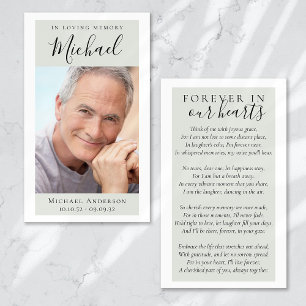 Forever in Our Hearts Photo Memorial Card