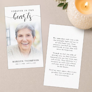 Forever in Our Hearts Photo Memorial Cards