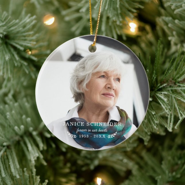 Forever In Our Hearts | Photo Memorial Ceramic Tree Decoration (Tree)