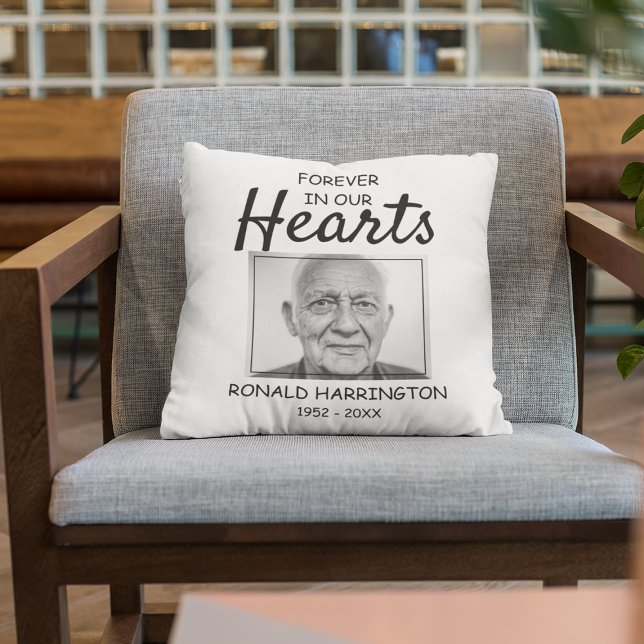 Forever In Our Hearts | Photo Memorial Cushion (Creator Uploaded)