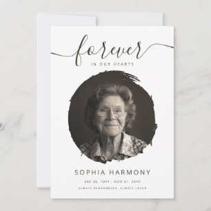 Forever in Our Hearts Photo Memorial Funeral Invitation