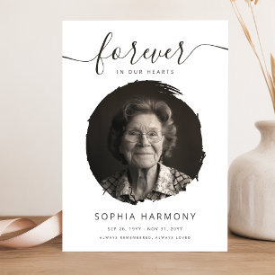Forever in Our Hearts Photo Memorial Funeral Invitation