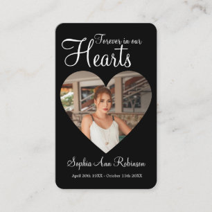 Forever in Our Hearts Photo Memorial Prayer Card