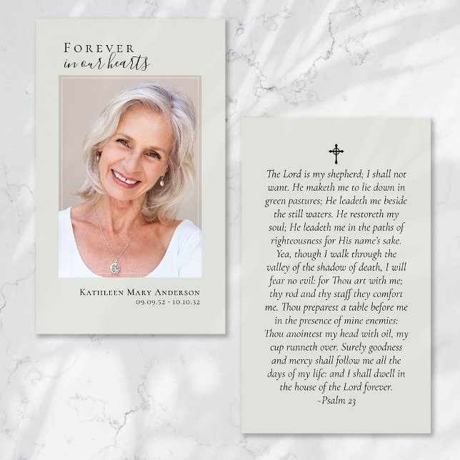 Forever in Our Hearts Photo Memorial Prayer Card (Creator Uploaded)