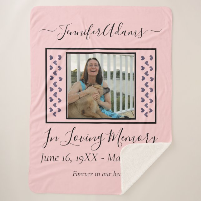 Forever In Our Hearts Photo Memorial  Sherpa Blank Blanket (Front)