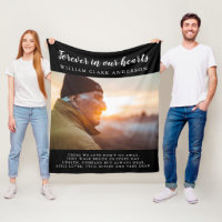 Forever in Our Hearts Photo Poem Tribute Blanket