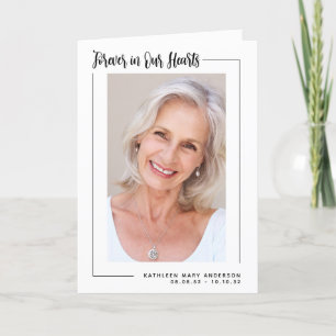 Forever in Our Hearts Photo Sympathy Funeral Thank Thank You Card