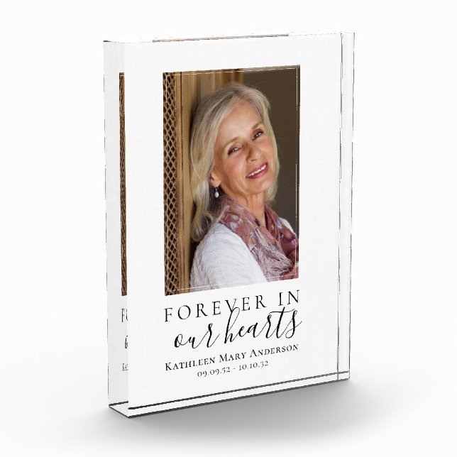 Forever in Our Hearts Photo Sympathy Memorial Block (Left)