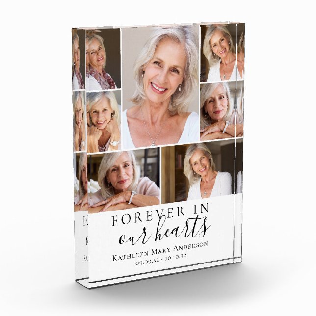 Forever in Our Hearts Photo Sympathy Memorial  Block (Left)