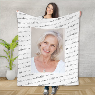 Forever in Our Hearts Photo Sympathy Memorial Fleece Blanket