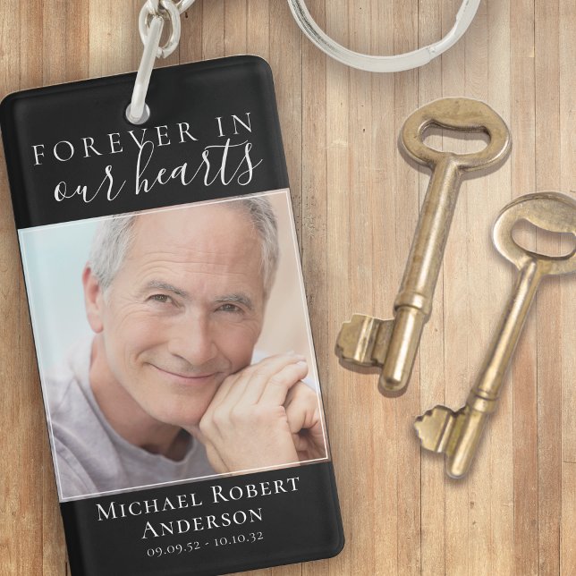 Forever in Our Hearts Photo Sympathy Memorial  Key Ring (Creator Uploaded)