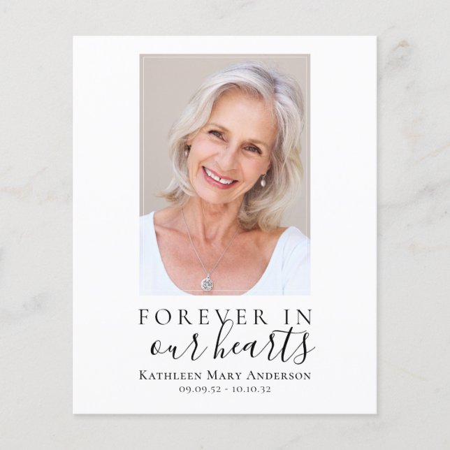 Forever in Our Hearts Photo Sympathy Thank You (Front)