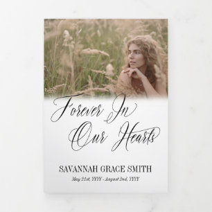 Forever In Our Hearts Photos Funeral Tri-Fold Programme
