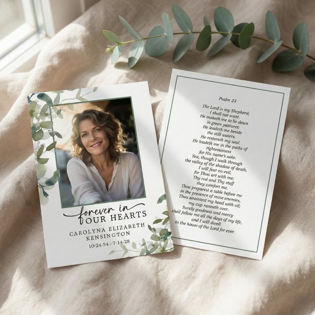 Forever in Our Hearts Psalm Photo Prayer Card (Creator Uploaded)