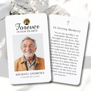 "Forever in our Hearts" Tree of Life Photo Prayer  Business Card