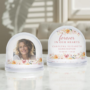 Forever in Our Hearts Wildflower Memorial Photo Snowglobe