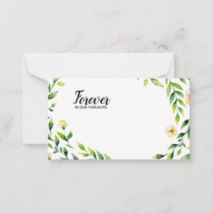 Forever in our Thoughts heart florist card