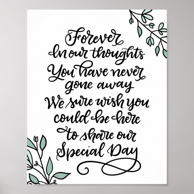Forever In Our Thoughts Poster (Front)