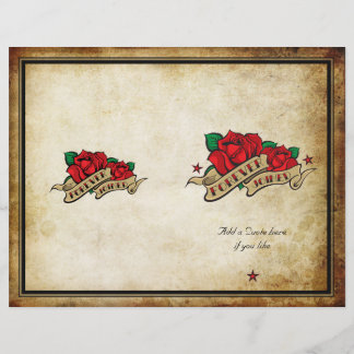 Forever Joined Rose Urban Tattoo Wedding Program
