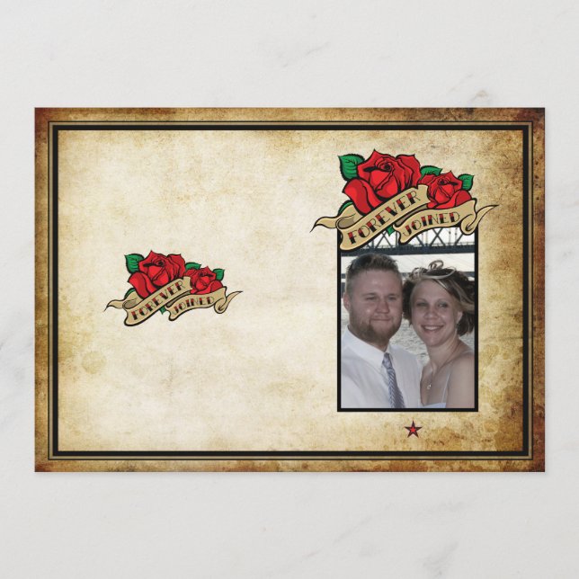 Forever Joined Rose Urban Tattoo Wedding Program Programme (Front)