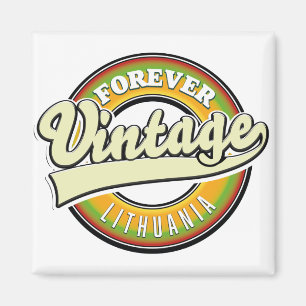 Forever lithuania vintage logo. magnet