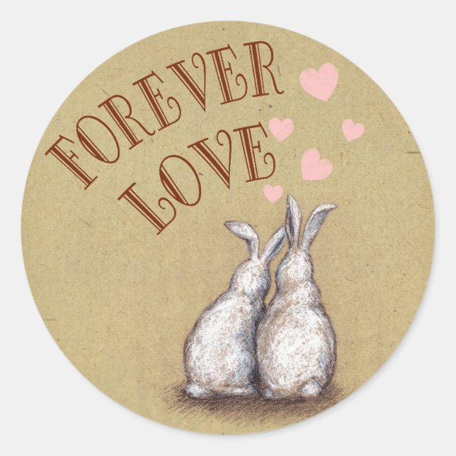 Forever Love Bunnies Sticker (Front)