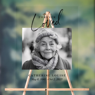 Forever Love Celebration of Life Funeral Welcome Acrylic Sign