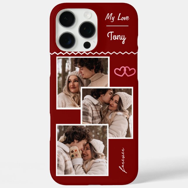Forever Love: Custom 3-Photo Collage Case-Mate iPhone Case (Back)