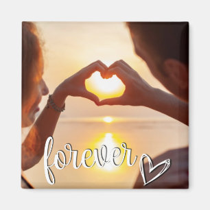 Forever Love Custom Couples Photo Magnet