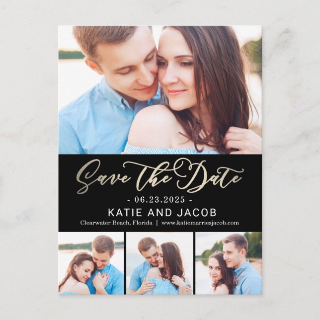 Forever Love EDITABLE COLOR Save The Date Postcard (Front)