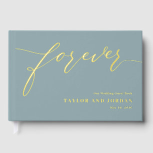 Forever Love Editable Colour Foil Guestbook
