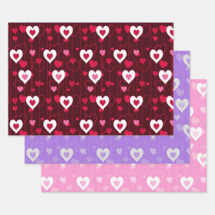 Forever Love Hearts Collection Wrapping Paper Sheet