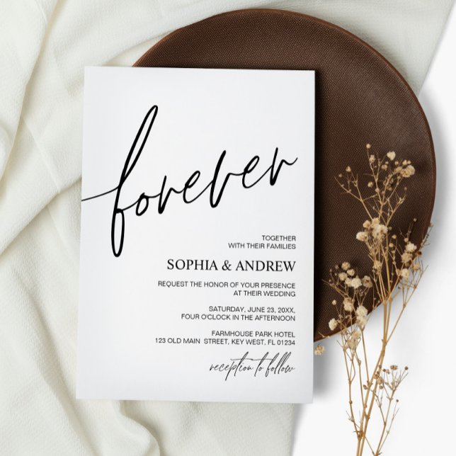 Forever Love Minimalist Wedding Invitation (Creator Uploaded)