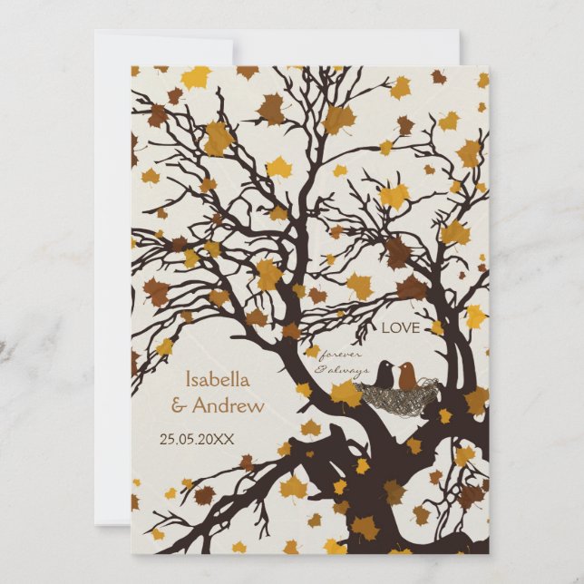 Forever Love Nest Fall Wedding Invite (Front)