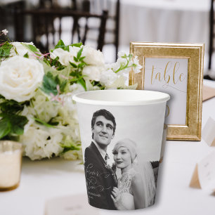 Forever Love Photo Wedding Brunch Paper Cups