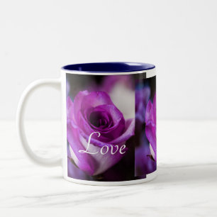 Forever Love Purple Rose Two-Tone Coffee Mug