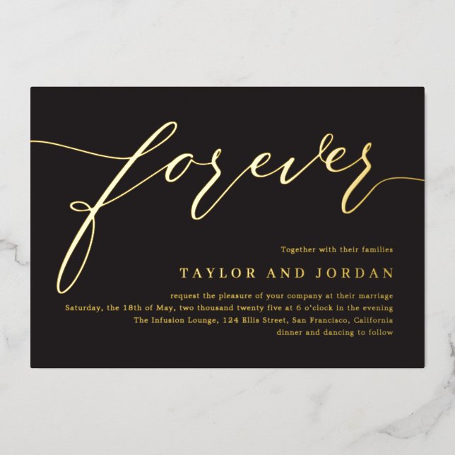 Forever Love Real Foil Wedding Invitation Foil Inv (Front)