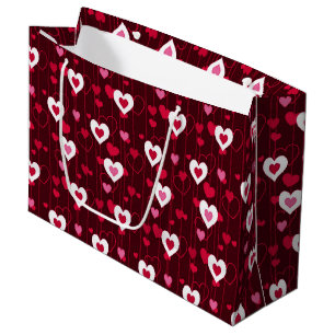 Forever Love Red Hearts Large Gift Bag